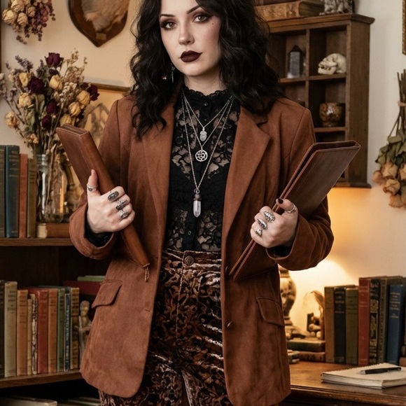 Isaac Mizrahi Jackets & Blazers - Issac Mizrahi Estate Faux Suede Whimsigoth‎ Career
